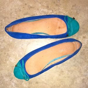 Aldo Blue Turquoise Suede Slide On Slip On Shoes